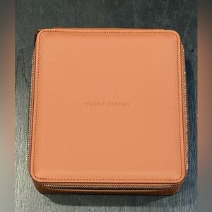 Warby Parker Faux Leather Walnut Brown 3 Slot Travel Case Eyeglasses Sunglasses